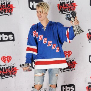 Justin Bieber lors de la soirée des iHeartRadio Music Awards à Inglewood, le 3 avril 2016.
