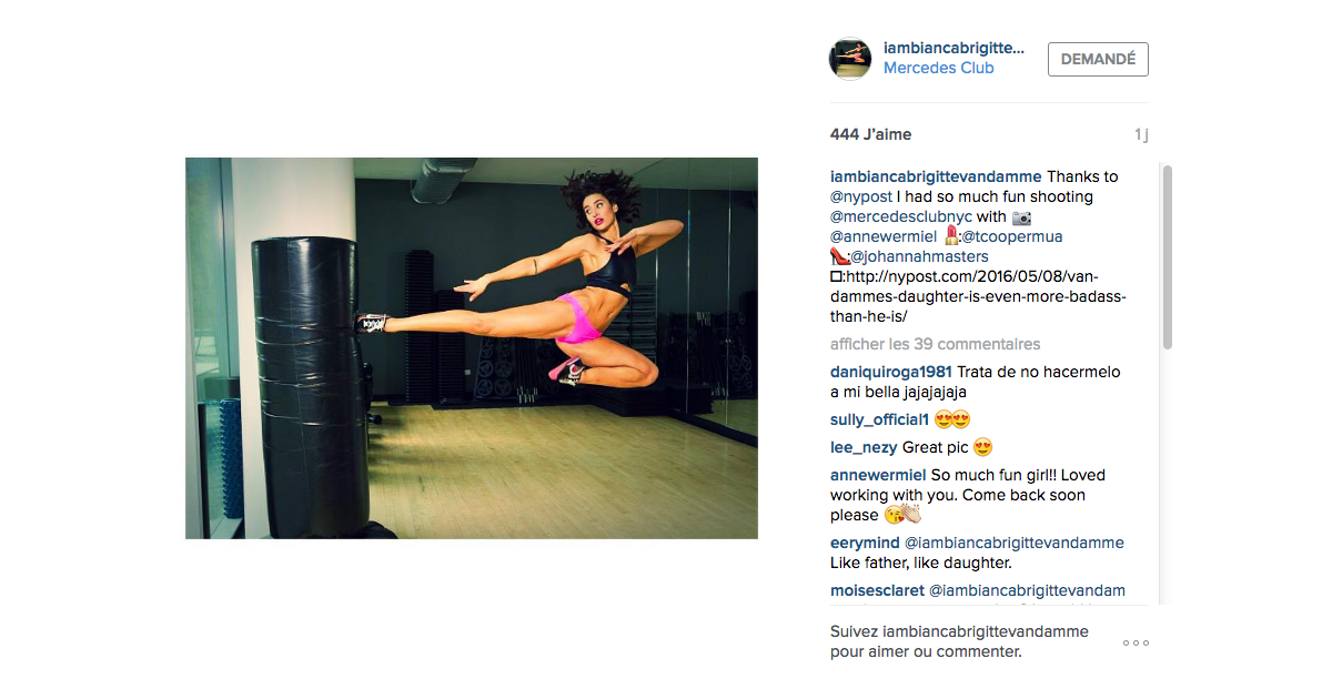 Bianca Van Damme sportive et sexy : Elle maîtrise le grand écart comme