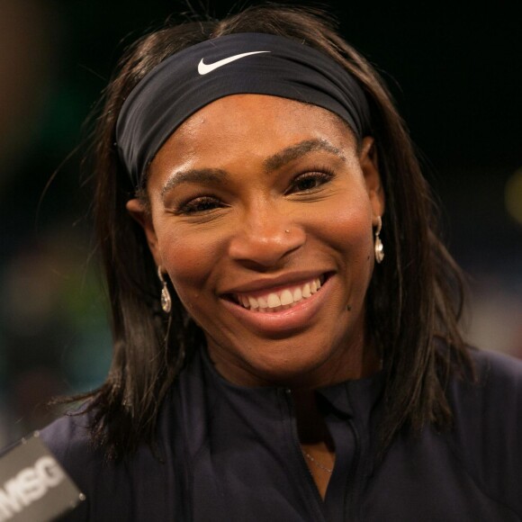 Serena Williams lors du tournoi de tennis BNP Paribas Showdown au Madison Square Garden à New York, le 8 mars 2016