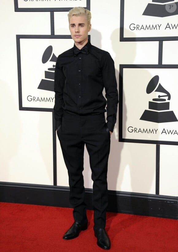 Justin Bieber à La 58ème soirée annuelle des Grammy Awards au Staples Center à Los Angeles, le 15 février 2016.