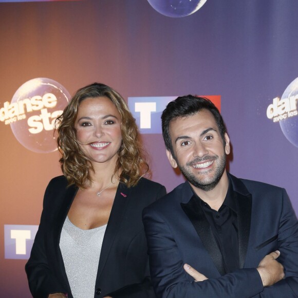 No web - No Chaînes TV - Laurent Ournac et Sandrine Quétier (animateurs de l'émission) - Photocall Danse avec les stars 6 devant TF1 à Boulogne-Billancourt, le 7 octobre 2015.07/10/2015 - Boulogne-Billancourt