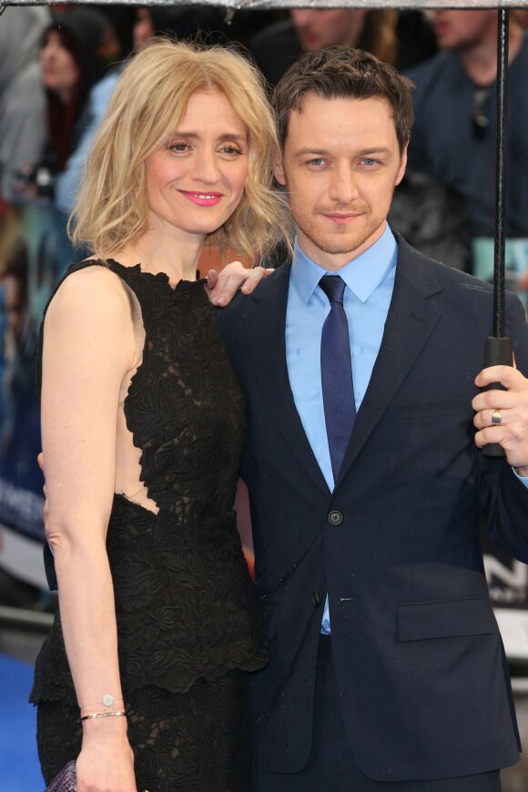 James McAvoy et sa femme Anne-Marie Duff lors de la première du film "X Men: Days of Future Past" à Londres, le 12 mai 2014.