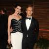 Anne Hathaway et Adam Shulman à la soirée Vanity fair après les Oscars 2014 à West Hollywood. Le 2 mars 2014