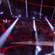 Clément Verzi, Slimane, MB14 et Antoine lors de la finale de The Voice 5, sur TF1, le samedi 14 mai 2016