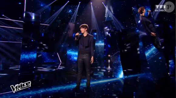 Antoine lors de la finale de The Voice 5, sur TF1, le samedi 14 mai 2016