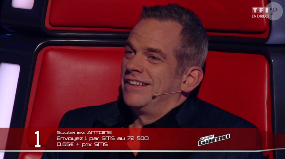 Antoine lors de la finale de The Voice 5, sur TF1, le samedi 14 mai 2016