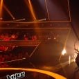 Slimane lors de la finale de The Voice 5, sur TF1, le samedi 14 mai 2016