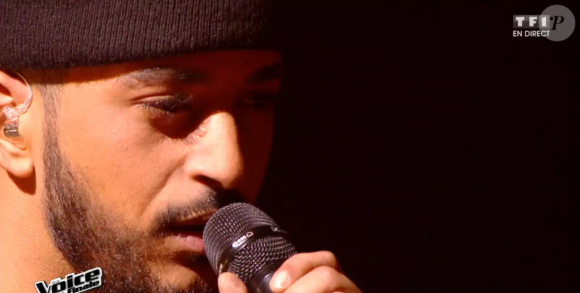 Slimane lors de la finale de The Voice 5, sur TF1, le samedi 14 mai 2016