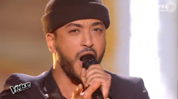 Slimane lors de la finale de The Voice 5, sur TF1, le samedi 14 mai 2016