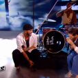 Slimane chante avec Christophe Maé lors de la finale de The Voice 5, sur TF1, le samedi 14 mai 2016