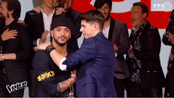 Slimane grand gagnant de The Voice 5 lors de la finale de The Voice 5, sur TF1, le samedi 14 mai 2016