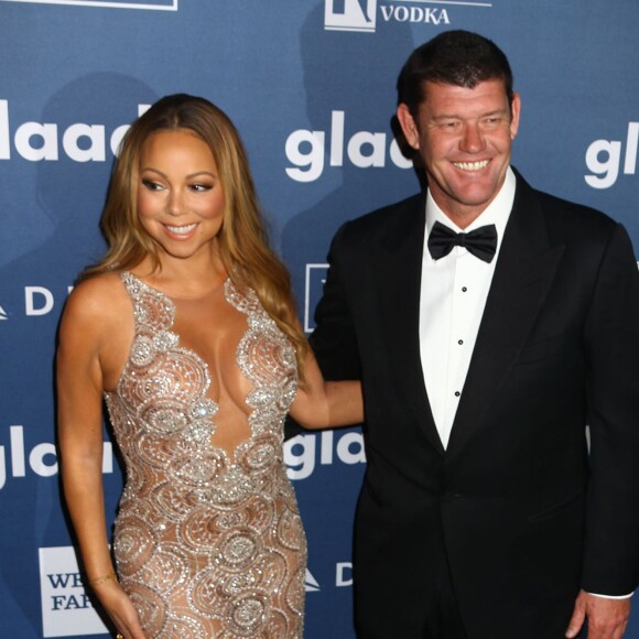 Mariah Carey et son fiancé James Packer à la 27ème soirée annuelle Glaad Media à The Waldorf-Astoria à New York. Les amoureux devraient se dire oui dans le cadre de la télé­réa­lité de la diva, actuel­le­ment en tour­nage. le 14 mai 2016 © Nancy Kaszerman via Bestimage