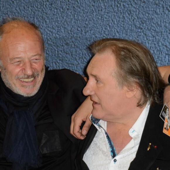 Le réalisateur Rachid Djaïdani, Édouard Waintrop, Gérard Depardieu et Sadek - Photocall du film "Tour de France" présenté à la Quinzaine des réalisateurs lors du 69 ème Festival International du Film de Cannes le 15 mai 2016 © Lionel Urman / Bestimage