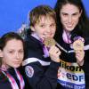 Fanny Babou, Mélanie Hénique, Anna Santamans et Laure Manaudou remportent le Bronze dans le relais 4 x 50 m 4 nages lors des Championnats d'Europe de Natation à Chartres le 25 novembre 2012