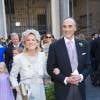 La princesse Astrid de Belgique et le prince Lorenz lors du mariage de leur fils le prince Amedeo de Belgique avec la princesse Elisabetta le 5 juillet 2014 à Rome.