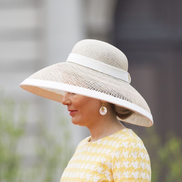 Le roi Abdallah II et la reine Rania de Jordanie sont accueillis au Palais Royal par le roi Philippe et la reine Mathilde de Belgique, pour une réception, à l'occasion d'une visite d'état de trois jours en Belgique. Bruxelles, 18 mai 2016.