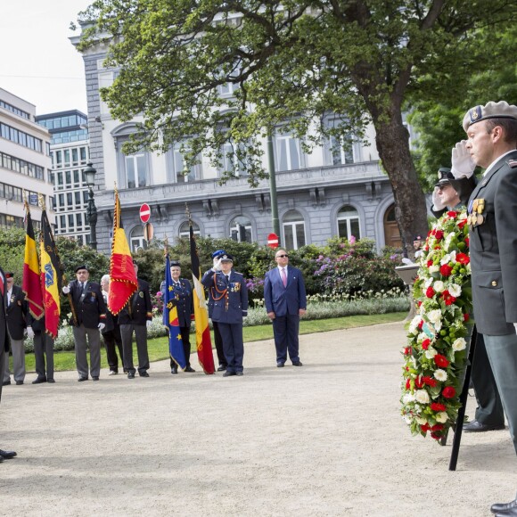 Le roi Abdallah II et la reine Rania de Jordanie sont accueillis au Palais Royal par le roi Philippe et la reine Mathilde de Belgique, pour une réception, à l'occasion d'une visite d'état de trois jours en Belgique. Bruxelles, 18 mai 2016.