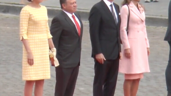Le couple royal de Belgique accueille Rania et le roi Abdallah II de Jordanie à Bruxelles, le 18 mai 2016.