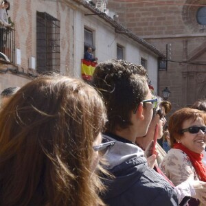 La reine Letizia et le roi Felipe VI d'Espagne en visite à Villanueva de los Infantes en Castille - La Manche le 18 mai 2016 dans le cadre des commémorations des 400 ans de la mort de Cervantes.