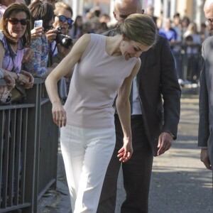 Le roi Felipe VI et la reine Letizia d'Espagne en visite à Talavera de la Reina le 18 mai 2016 dans le cadre des commémorations des 400 ans de la mort de Cervantes.