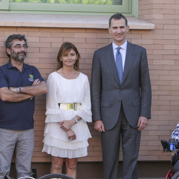 Le roi Felipe VI et la reine Letizia d'Espagne en visite à Talavera de la Reina le 18 mai 2016 dans le cadre des commémorations des 400 ans de la mort de Cervantes.