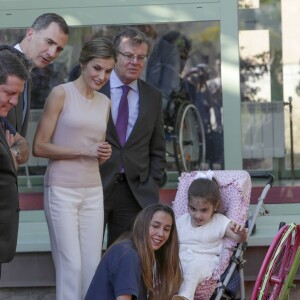 Le roi Felipe VI et la reine Letizia d'Espagne en visite à Talavera de la Reina le 18 mai 2016 dans le cadre des commémorations des 400 ans de la mort de Cervantes.