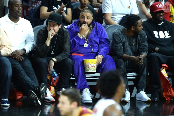 DJ Khaled au match de NBA Los Angeles Clippers - Cleveland Cavaliers au Staples Center. Los Angeles, le 13 mars 2016.