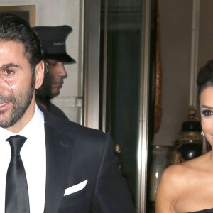 Eva Longoria et Jose Antonio Baston sortent de l'hôtel Ritz Carlton à New York, le 23 septembre 2014