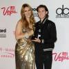 Céline Dion et son fils René Charles Angélil - Press room de la soirée Billboard Music Awards à la T-Mobile Arena à Las Vegas, le 22 mai 2016