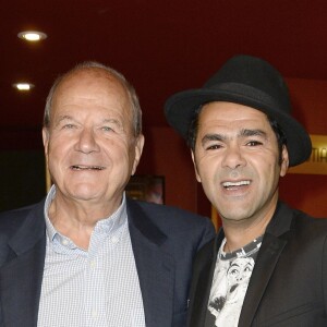 Marc Ladreit de Lacharrière et Jamel Debbouze - Finale du Trophée d'Impro Culture & Diversité, au Théâtre Comédia à Paris le 23 mai 2016. © Coadic Guirec/ Bestimage