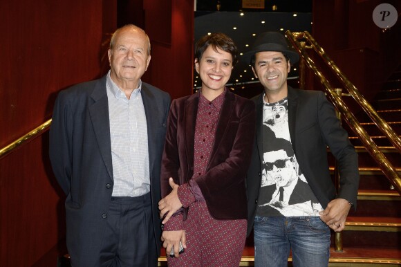 Marc Ladreit de Lacharrière, Najat Vallaud-Belkacem et Jamel Debbouze - Finale du Trophée d'Impro Culture & Diversité, au Théâtre Comédia à Paris le 23 mai 2016. © Coadic Guirec/ Bestimage