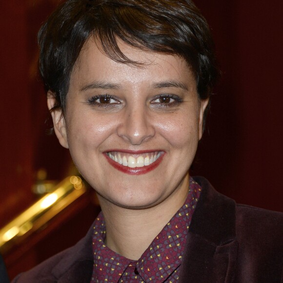 Najat Vallaud-Belkacem - Finale du Trophée d'Impro Culture & Diversité, au Théâtre Comédia à Paris le 23 mai 2016. © Coadic Guirec/ Bestimage