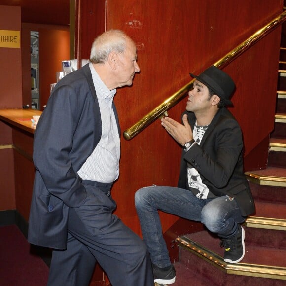 Marc Ladreit de Lacharrière et Jamel Debbouze - Finale du Trophée d'Impro Culture & Diversité, au Théâtre Comédia à Paris le 23 mai 2016. © Coadic Guirec/ Bestimage