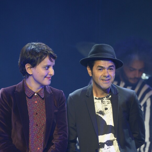 Najat Vallaud-Belkacem et Jamel Debbouze - Finale du Trophée d'Impro Culture & Diversité, au Théâtre Comédia à Paris le 23 mai 2016. © Coadic Guirec/ Bestimage23/05/2016 - Paris