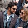 Maxim Nucci (Yodelice) et Isabelle Ithurburu en couple et très amoureux dans les tribunes des Internationaux de France de tennis de Roland-Garros à Paris le 24 mai 2016 © Dominique Jacovides / Bestimage