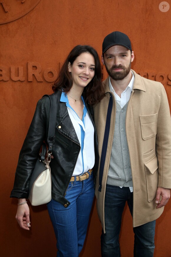 Anne Serra, Alban Lenoir au village des Internationaux de France de tennis de Roland-Garros à Paris le 24 mai 2016 © Dominique Jacovides / Bestimage