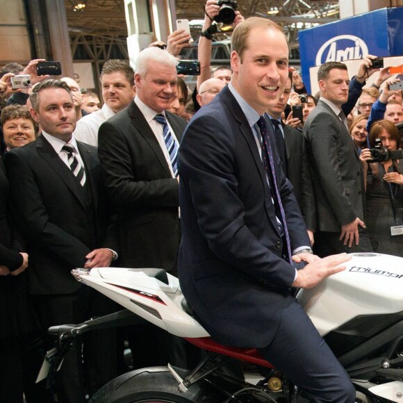 Le prince William, duc de Cambridge, au salon de moto Motorcycle Live à Birmingham le 30 novembre 2013