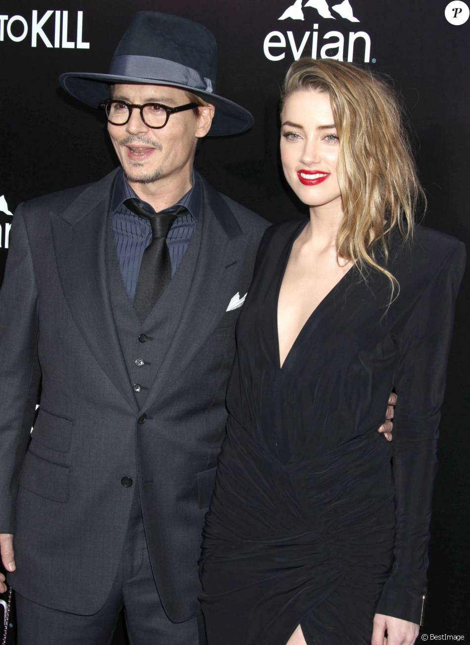 Johnny Depp et sa fiancée Amber Heard - Première du film 3 Days to Kill