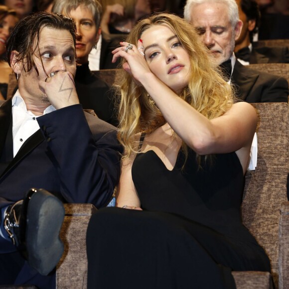 Johnny Depp et sa femme Amber Heard - Première du film Black Mass (Strictly Criminal) lors du 72ème festival du film de Venise (la Mostra), le 4 septembre 2015.
