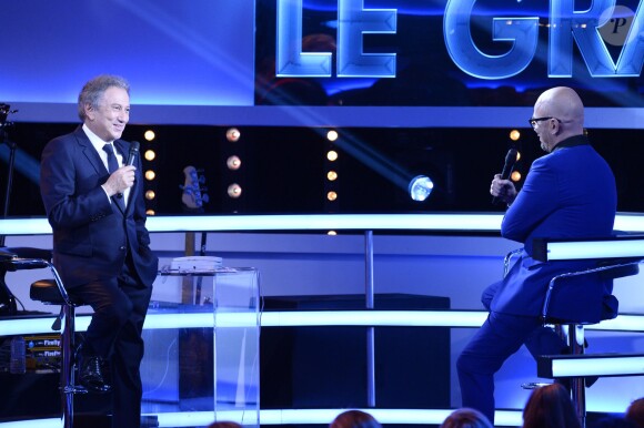 Exclusif - Michel Drucker, Pascal Obispo - Enregistrement de l'émission "Le Grand Show symphonique, Invité d'honneur : Pascal Obispo",  le 9 mai 2016. © Coadic Guirec/Bestimage