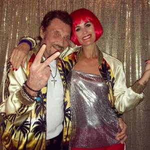 Laeticia Hallyday et Johnny lors d'une soirée roller à Lombardi House, le 21 mai 2016 à Los Angeles