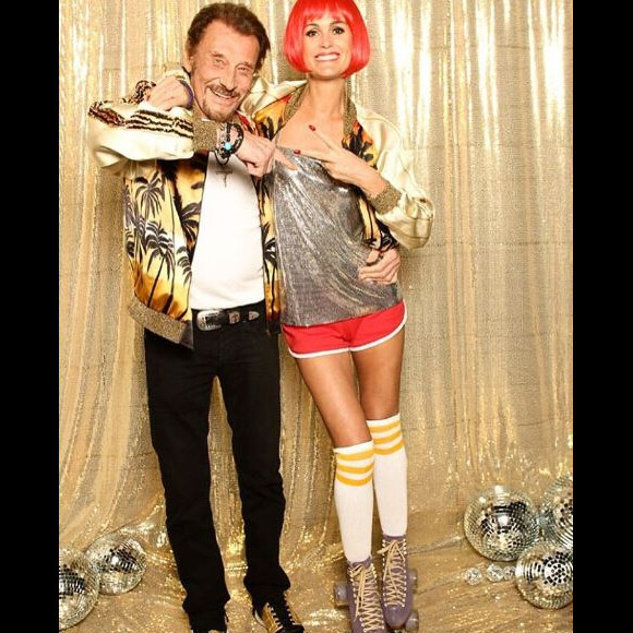 Johnny et sa femme Laeticia Hallyday lors d'une soirée roller à Lombardi House, le 21 mai 2016 à Los Angeles