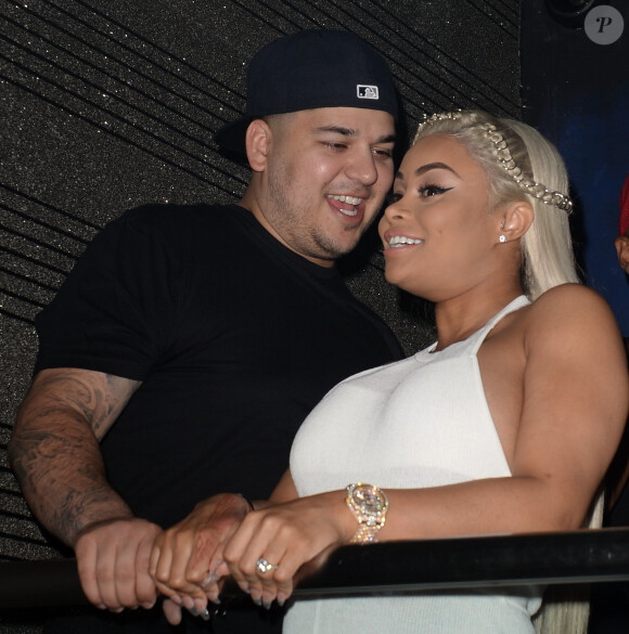 Blac Chyna, enceinte et son fiancé Rob Kardashian fêtent son anniversaire au G5ive Strip Club à Miami, le 11 mai 2016. La jeune femme fête ses 28 ans
