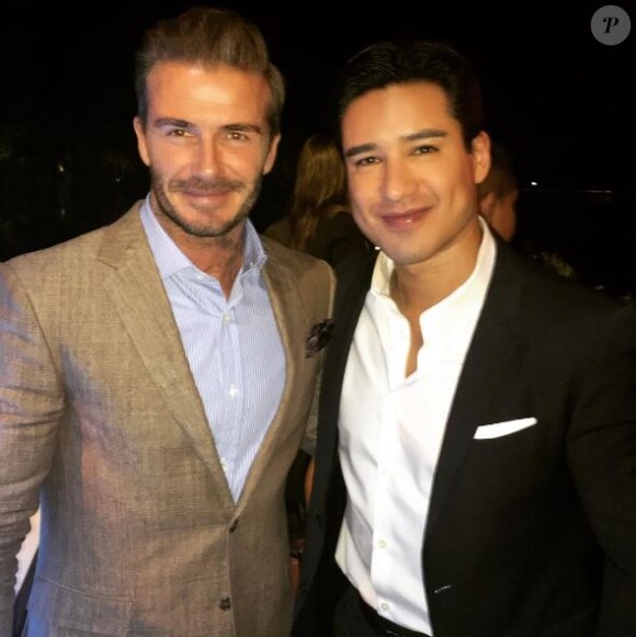 David Beckham et Mario Lopez au mariage d'Eva Longoria. Instagram mai 2016