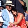 Marion Bartoli et son compagnon dans les tribunes lors de la finale des Internationaux de tennis de Roland-Garros à Paris, le 7 juin 2015.