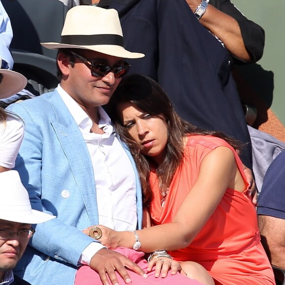 Marion Bartoli et son compagnon dans les tribunes lors de la finale des Internationaux de tennis de Roland-Garros à Paris, le 7 juin 2015.