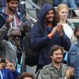 Joakim Noah et son grand-père Zacharie Noah à la finale dames aux internationaux de France de Roland-Garros à Paris le 3 juin 2016. © Moreau - Jacovides / Bestimage