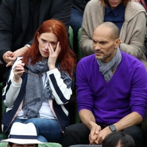 Audrey Fleurot et son compagnon Djibril Glissant à Roland-Garros à Paris le 4 juin 2016. © Moreau - Jacovides / Bestimage