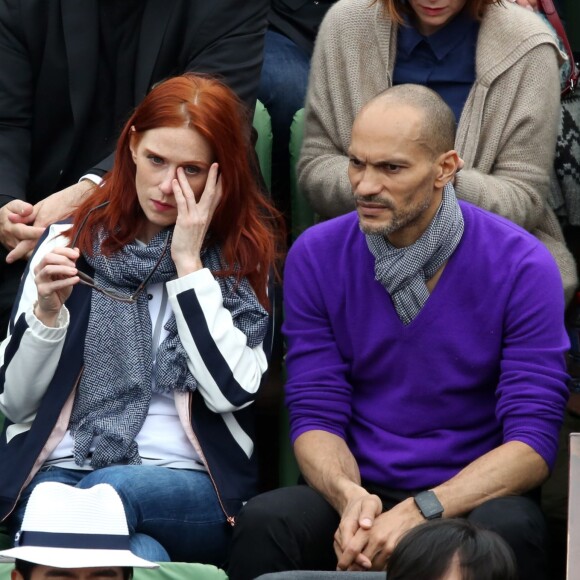 Audrey Fleurot et son compagnon Djibril Glissant à Roland-Garros à Paris le 4 juin 2016. © Moreau - Jacovides / Bestimage