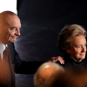 Jacques et Bernadette Chirac - Ceremonie de remise du Prix pour la prevention des conflits de la Fondation Chirac au musee du quai Branly. Paris, le 21 Novembre 2013